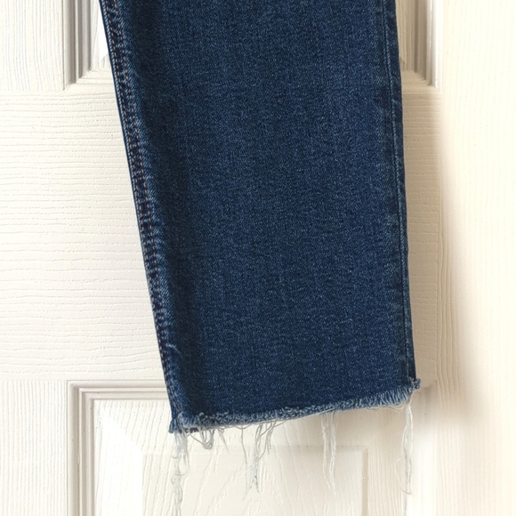 American Eagle Classic Dark Wash High Rise Crossover Straight Leg Mom Jeans 00 - Picture 15 of 15